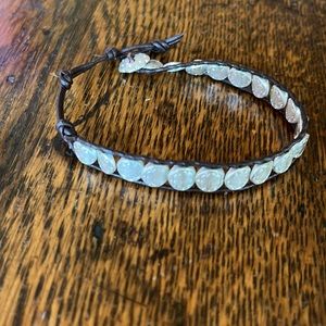 Stella and Dot Leather and Circle Dot Bracelet